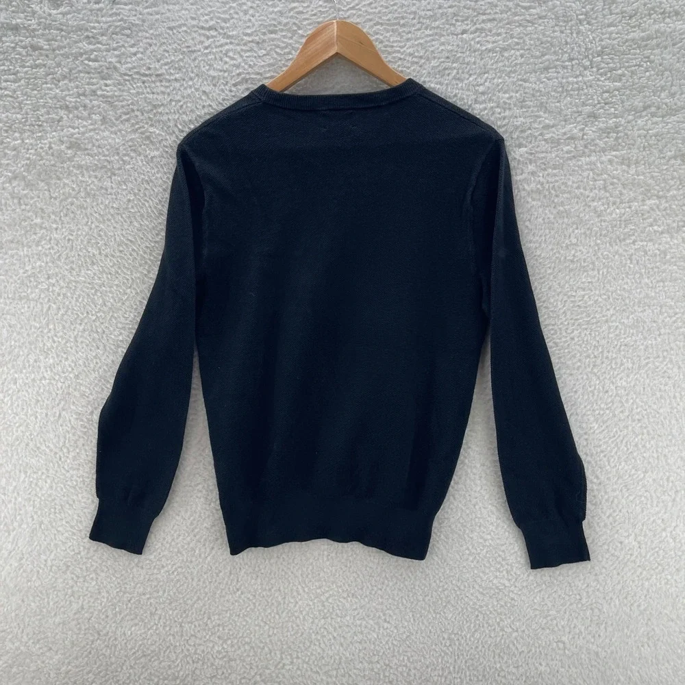 J Crew Shirt Mens Small Black Waffle Knit Thermal Long Sleeve Preppy Y2K Casual